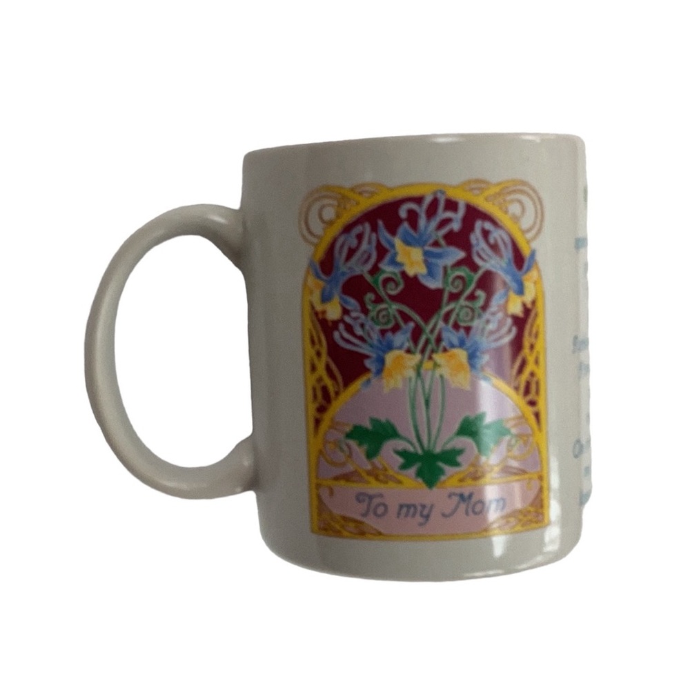 Vintage‎ Avon To My Mom Mother Poem Floral Mug